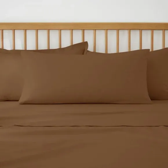 King Size Pillowcase Pair - Caramel, Cotton