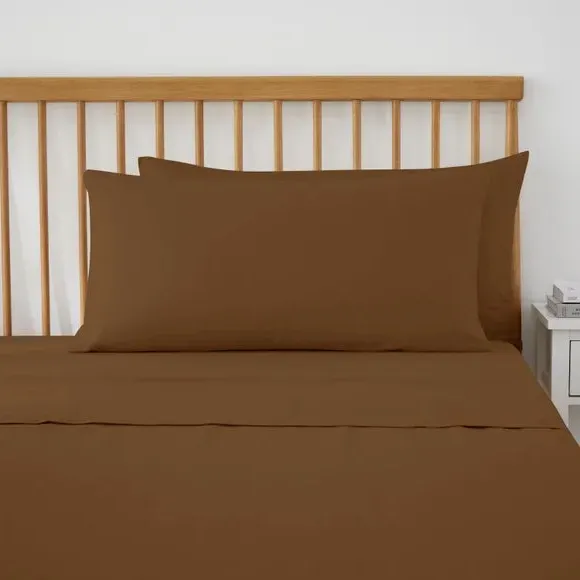 King Size Pillowcase Pair - Caramel, Cotton