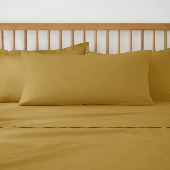 King Size Pillowcase Pair - Gold, Cotton