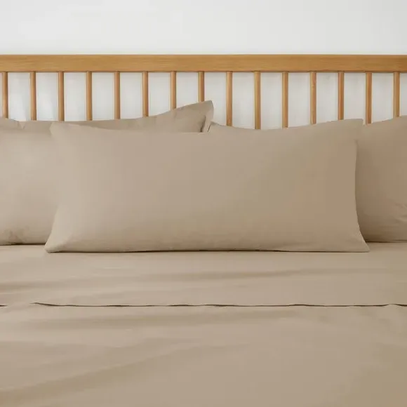 King Size Pillowcase Pair - Taupe, Cotton