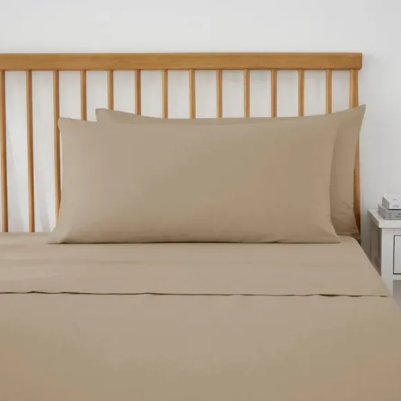 King Size Pillowcase Pair - Taupe, Cotton