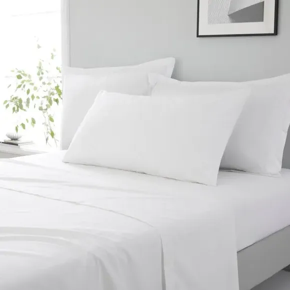 King Size Pillowcase Pair - White, Cotton