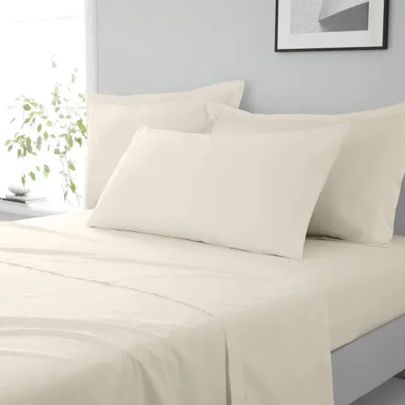 King Size Pillowcase Pair - White Sand, Cotton