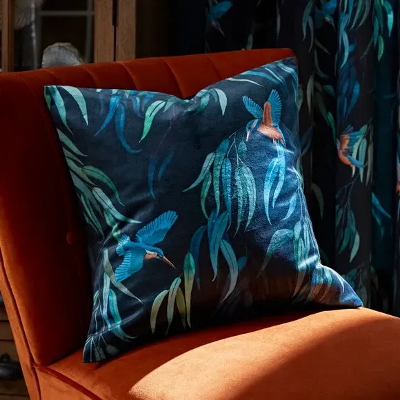 Kingfisher Cushion - Peacock, Velour image
