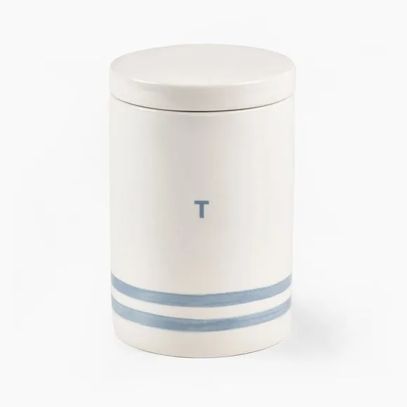 Kitchen Canister with Airtight Seal - Blue, Stoneware