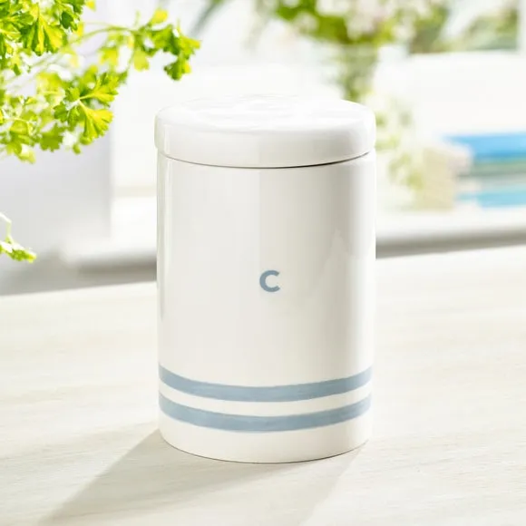 Kitchen Canister with Airtight Seal - Blue, Stoneware image