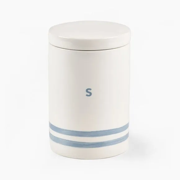 Kitchen Canister with Airtight Seal - Blue, Stoneware