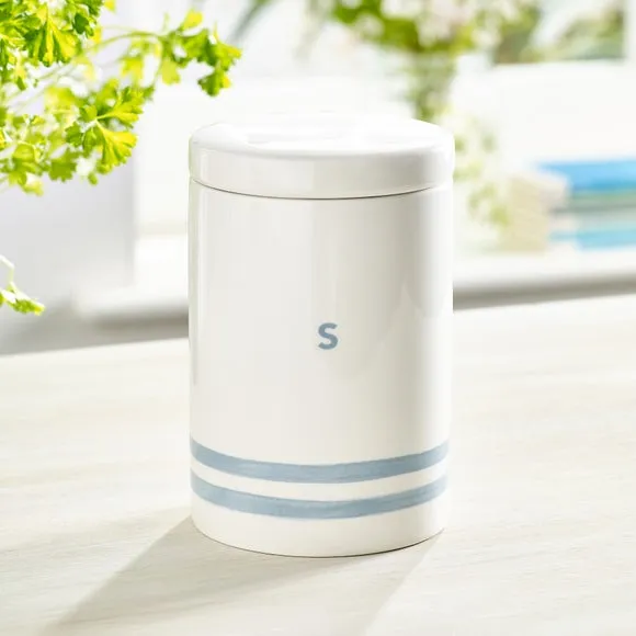 Kitchen Canister with Airtight Seal - Blue, Stoneware