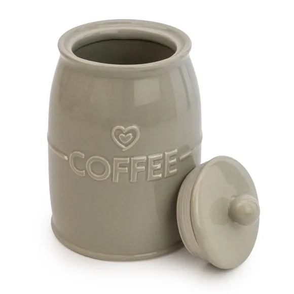 Kitchen Canister with Heart Design - Light Grey