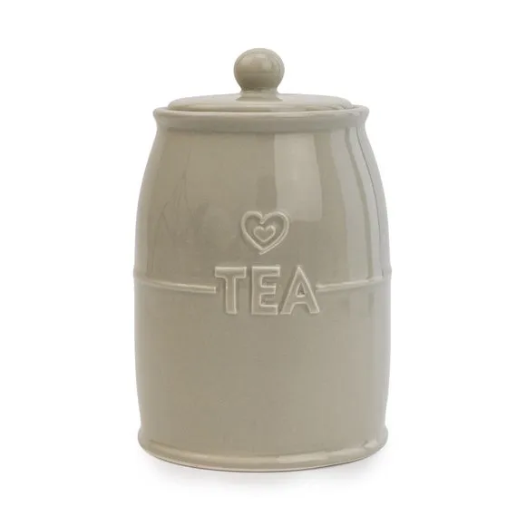 Kitchen Canister with Heart Design - Light Grey image
