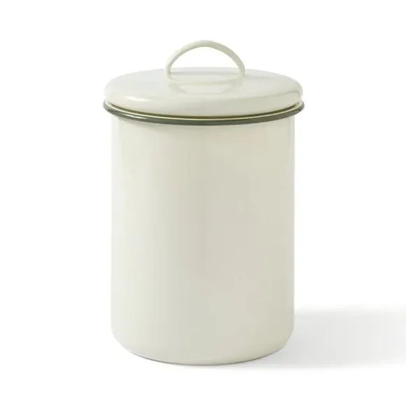 Kitchen Canister with Lid - Sage, Enamel