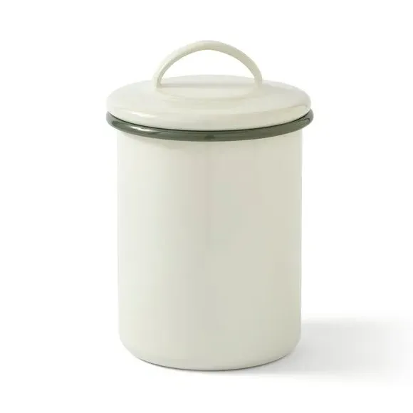 Kitchen Canister with Lid - Sage, Enamel