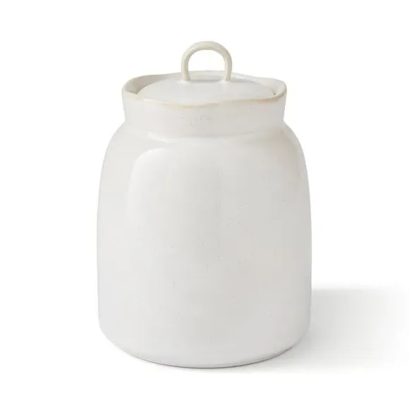 Kitchen Canister with Lid - White, Stoneware