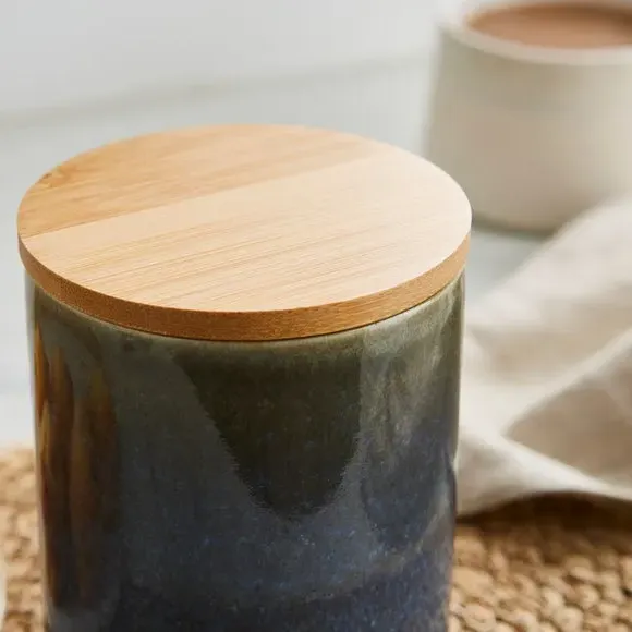 Kitchen Canister with Reactive Glaze - Navy, Stoneware