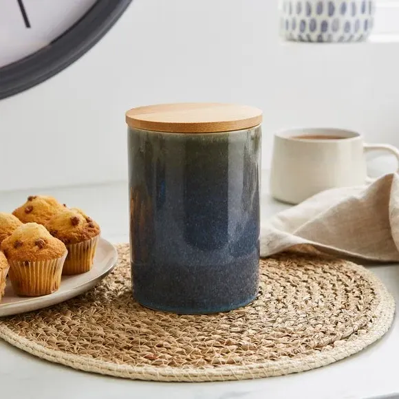 Kitchen Canister with Reactive Glaze - Navy, Stoneware