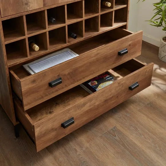 Kitchen Larder Unit with Drawers - Pine Effect