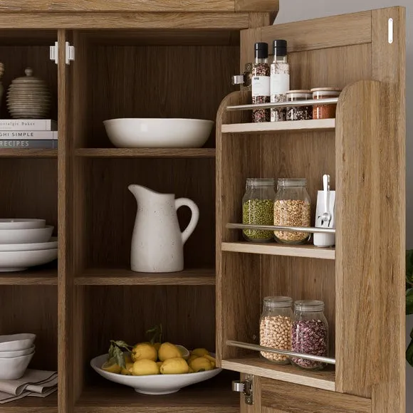 Kitchen Larder Unit with Wine Storage - Oak