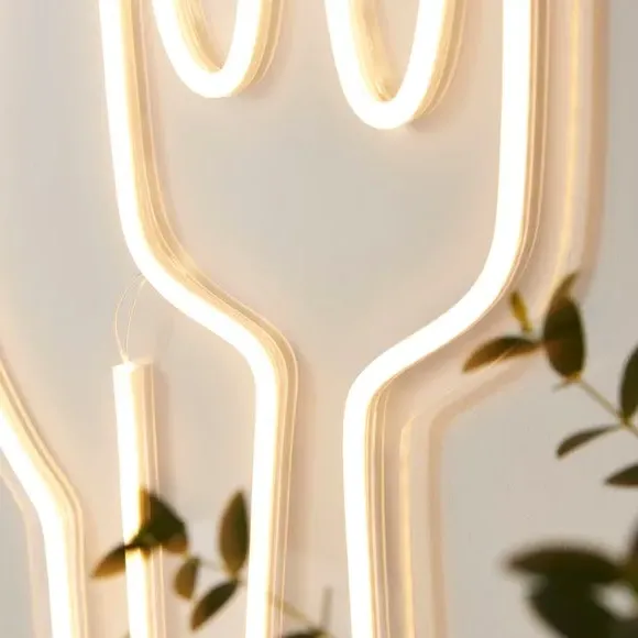 Knife & Fork Neon Sign - Clear, LED
