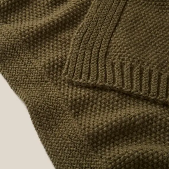 Knitted Bedspread - Olive, Polyester