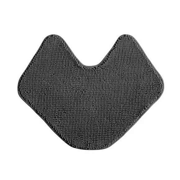 L-Shaped Bath Mat with Slip-Resistant - Charcoal