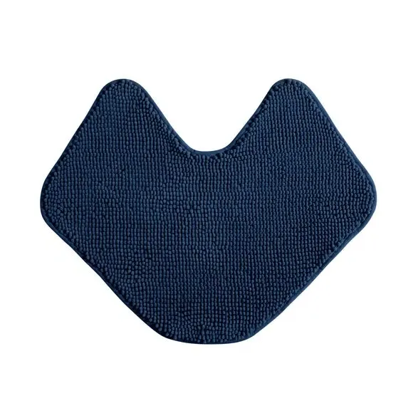 L-Shaped Bath Mat with Slip-Resistant - Navy
