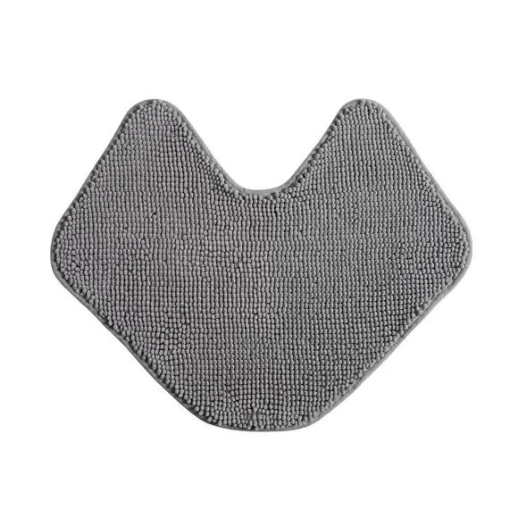 L-Shaped Bath Mat with Slip-Resistant - Silver