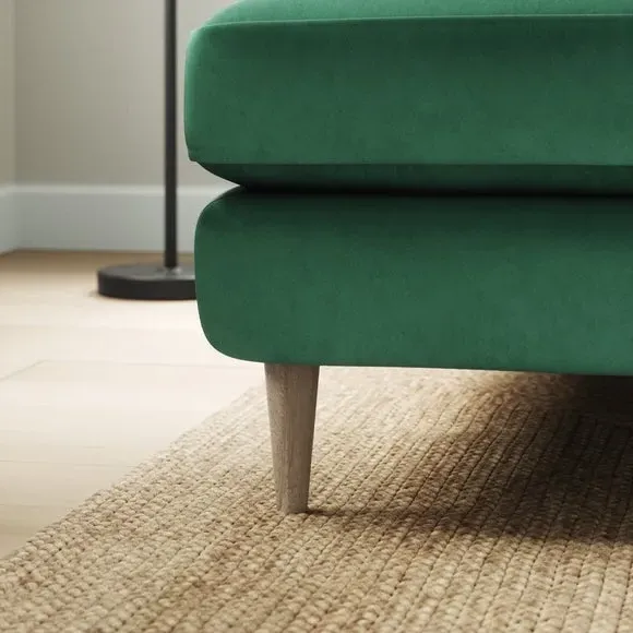 L-Shaped Corner Chaise Sofa - Bottle Green, Velvet