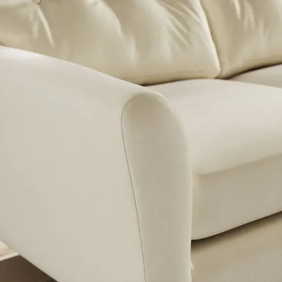 L-Shaped Corner Chaise Sofa - Champagne, Velvet