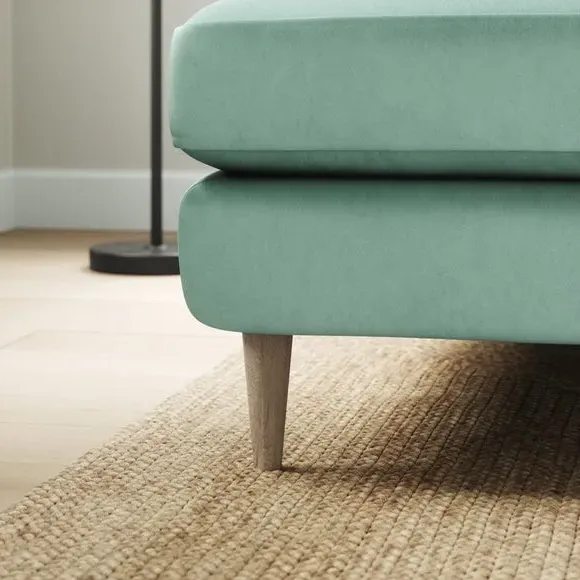 L-Shaped Corner Chaise Sofa - Mineral, Velvet