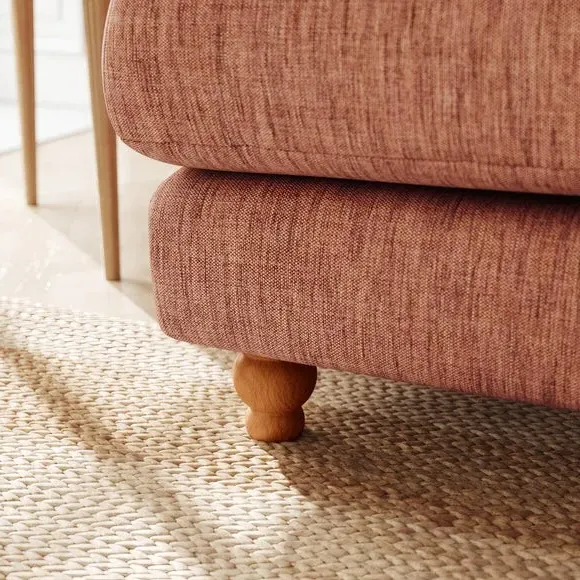 L-Shaped Corner Sofa 4-Seater - Clay, Faux Linen
