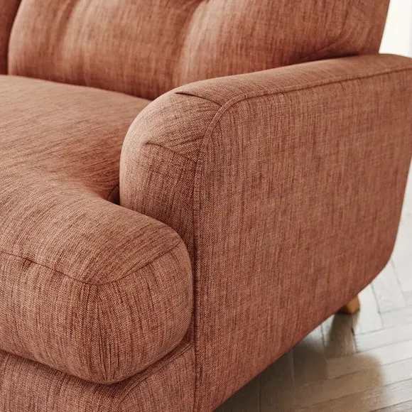 L-Shaped Corner Sofa 4-Seater - Clay, Faux Linen