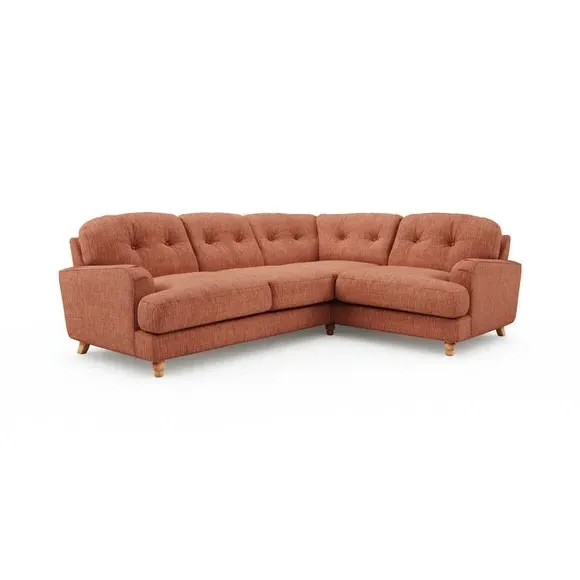 L-Shaped Corner Sofa 4-Seater - Clay, Faux Linen