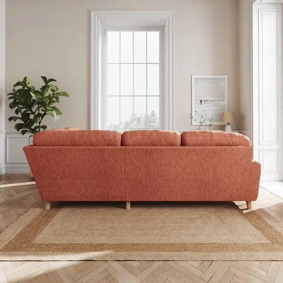 L-Shaped Corner Sofa 4-Seater - Clay, Faux Linen