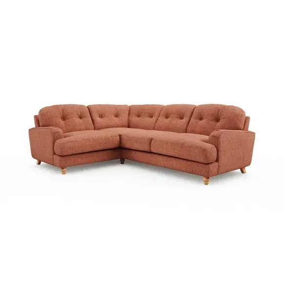L-Shaped Corner Sofa 4-Seater - Clay, Faux Linen