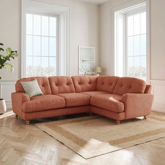 L-Shaped Corner Sofa 4-Seater - Clay, Faux Linen image