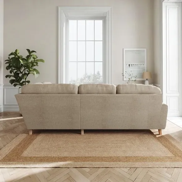 L-Shaped Corner Sofa 4-Seater - Mole, Faux Linen