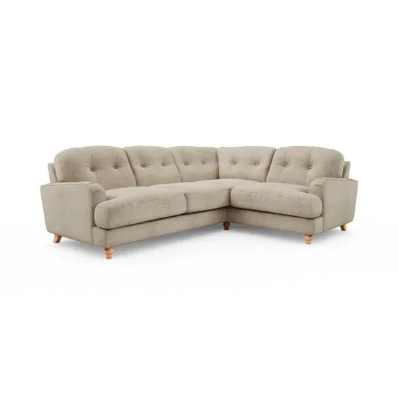L-Shaped Corner Sofa 4-Seater - Mole, Faux Linen