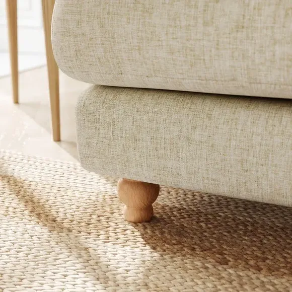 L-Shaped Corner Sofa 4-Seater - Natural, Faux Linen