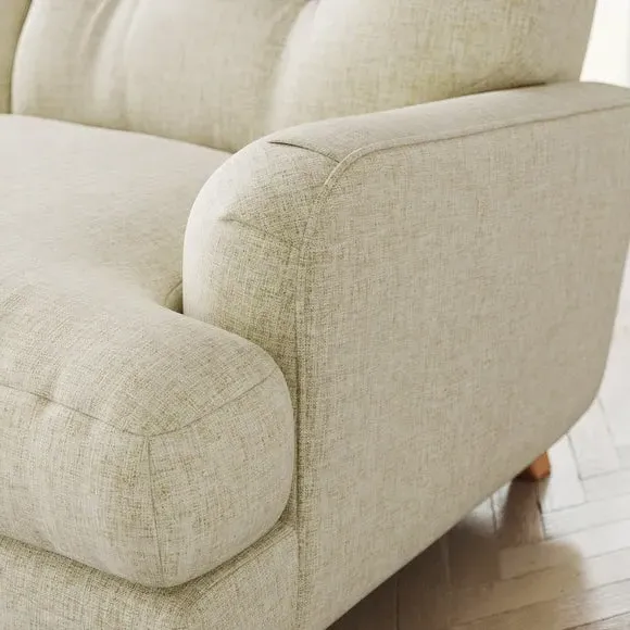 L-Shaped Corner Sofa 4-Seater - Natural, Faux Linen