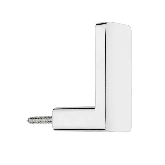 L-Shaped Curtain Tieback Hooks - Chrome, Metal