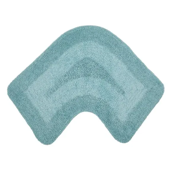 L-Shaped Reversible Bath Mat - Duck Egg, Cotton