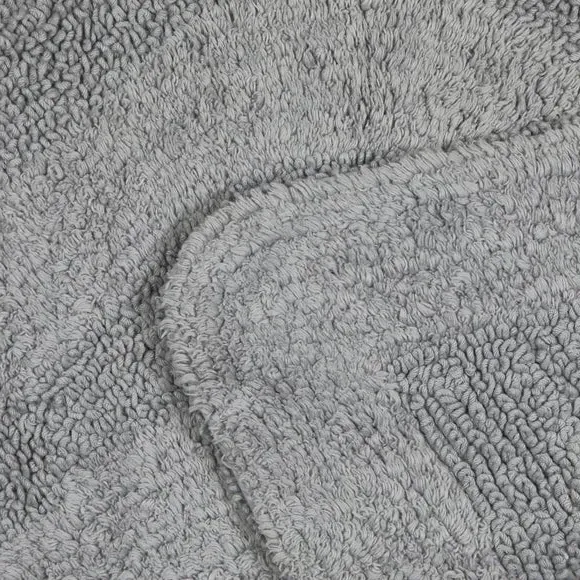 L-Shaped Reversible Bath Mat - Silver, Cotton