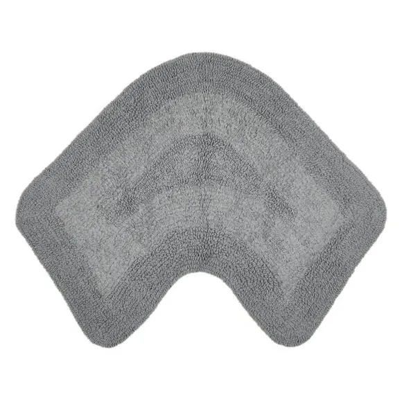 L-Shaped Reversible Bath Mat - Silver, Cotton