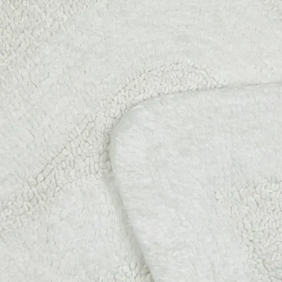 L-Shaped Reversible Bath Mat - White, Cotton