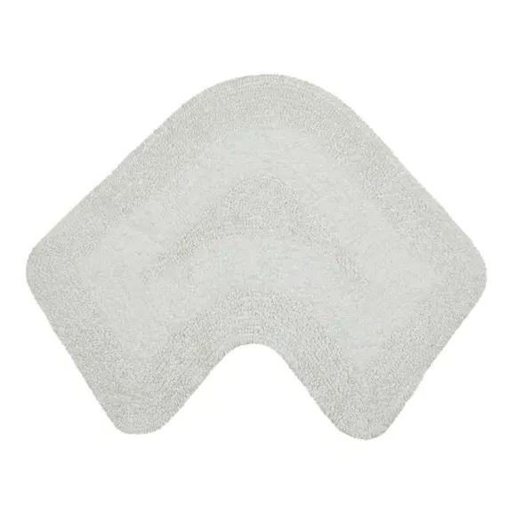 L-Shaped Reversible Bath Mat - White, Cotton