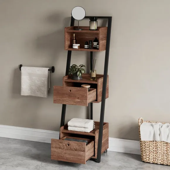 Ladder Bathroom Shelf - Pine Effect, Wood