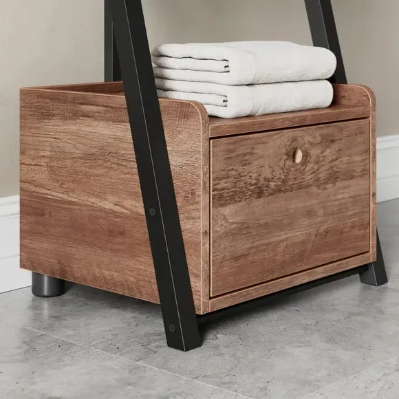 Ladder Bathroom Shelf - Pine Effect, Wood