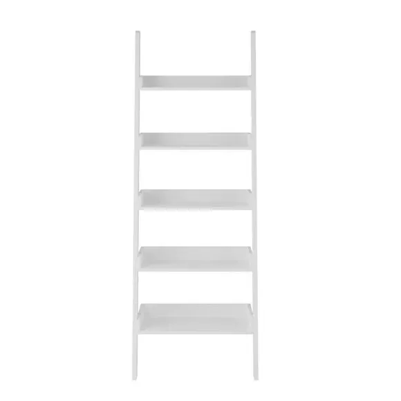 Ladder Bookcase with 5 Shelves - White