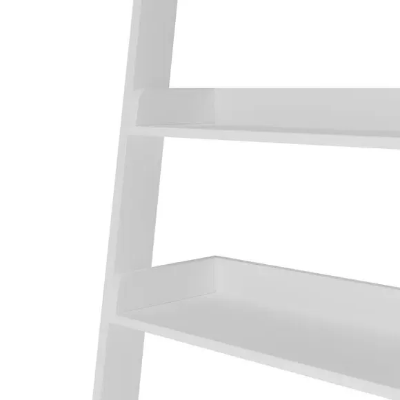 Ladder Bookcase with 5 Shelves - White