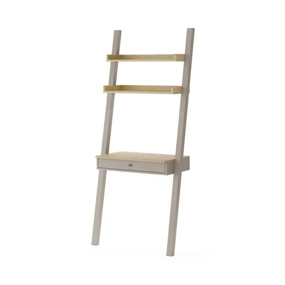 Ladder Desk with Storage - Stone, Wood Effect